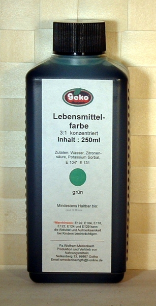 "GEKO" Lebensmittelfarbe, flüssig (grün) 250ml